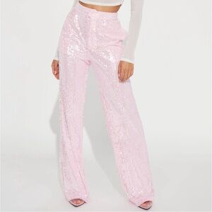 Pink sequin disco Barbie pants sz S & M bridal bachelorette NWT